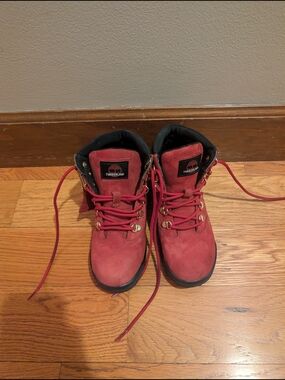 Timberland Red Nubuck Hiking Boots